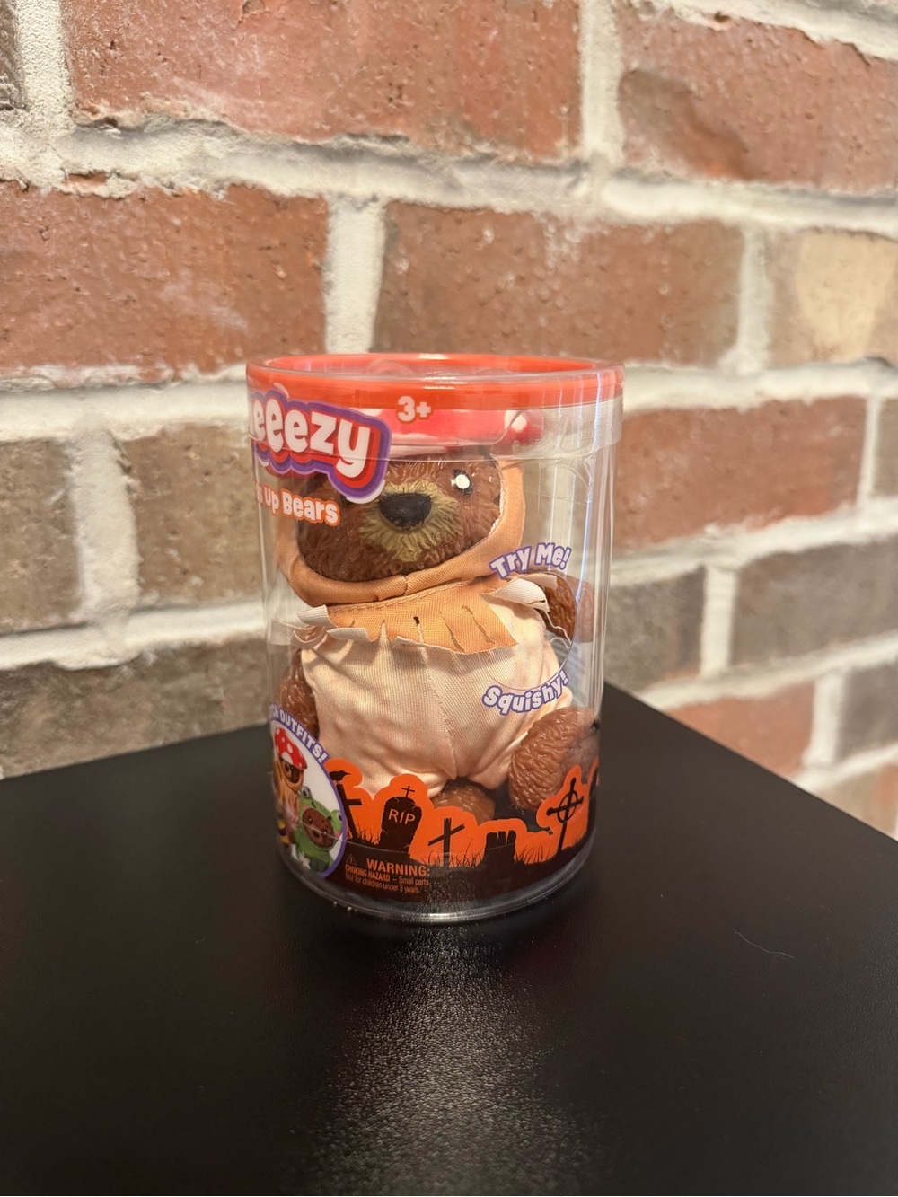 Squeezy dress up Bear in Orange Costume